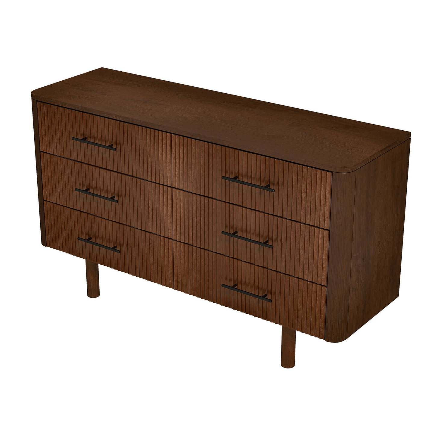 Logan Walnut Dresser – 6 Spacious Drawers