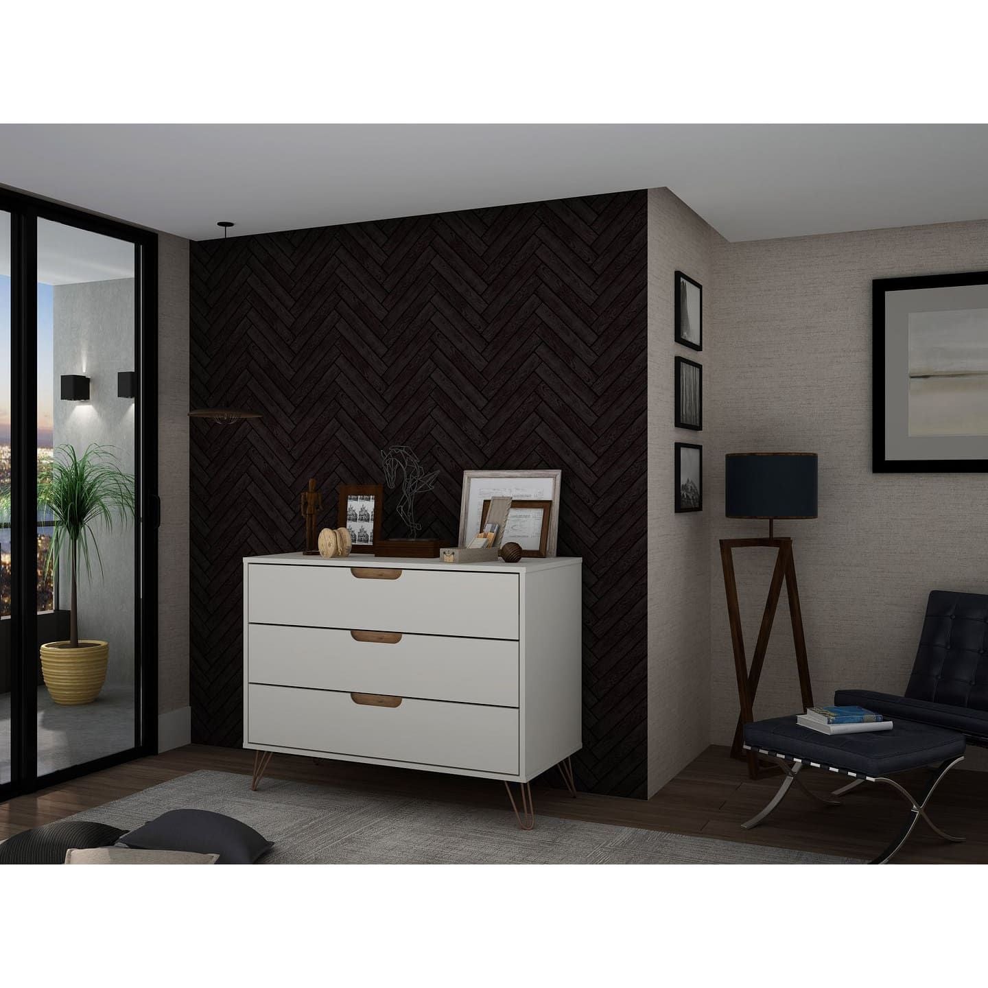 Rockefeller Mid-Century Dresser – 3 Drawers