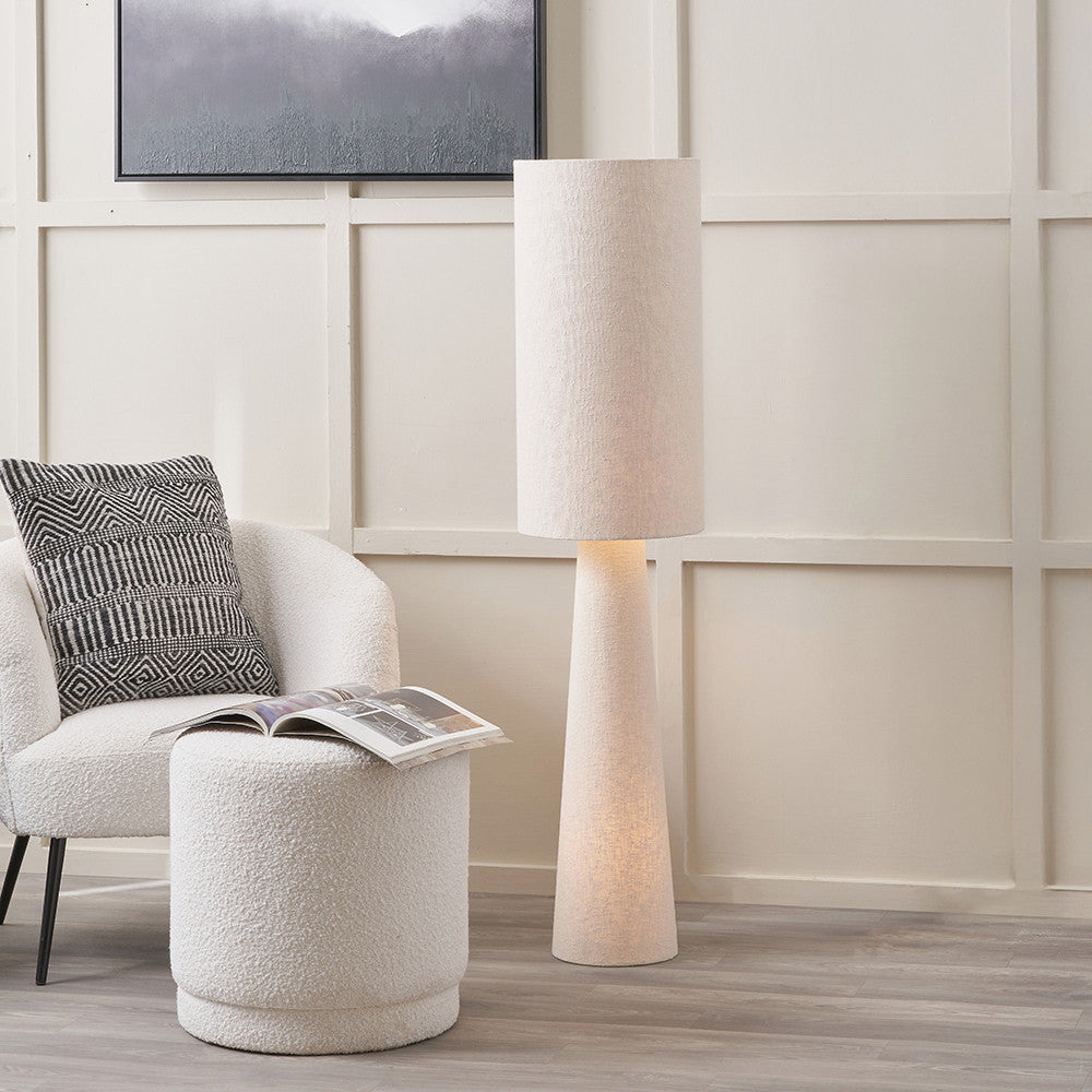 White Fabric Floor Lamp