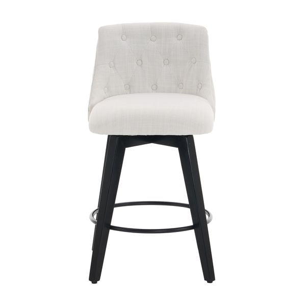 Set of 2 Stain Resistant Swivel Counter Stools 25 Inch Solid Wood view 9