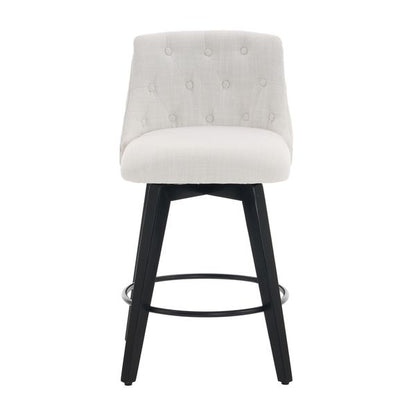 Set of 2 Stain Resistant Swivel Counter Stools 25 Inch Solid Wood view 9