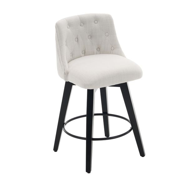 Set of 2 Stain Resistant Swivel Counter Stools 25 Inch Solid Wood view 10