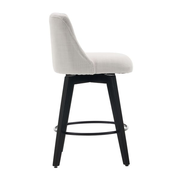 Set of 2 Stain Resistant Swivel Counter Stools 25 Inch Solid Wood view 12