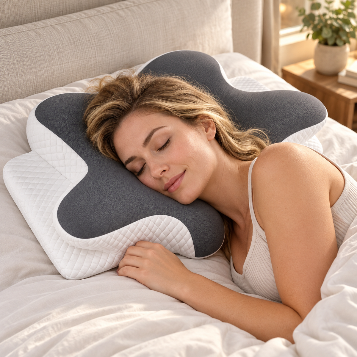 Star-Shaped Cervical Pillow – Dual-Height Memory Foam