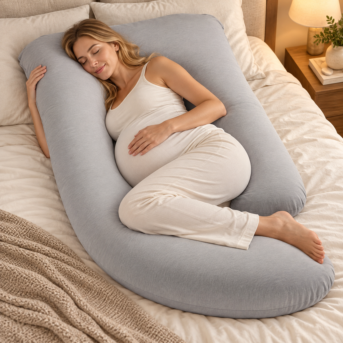 Pregnancy Pillow for Sleeping – G-Shaped Full-Body Support