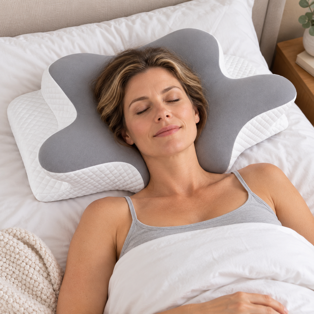Star-Shaped Cervical Pillow – Dual-Height Memory Foam