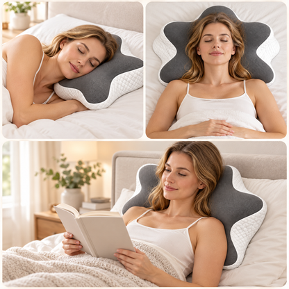 Star-Shaped Cervical Pillow – Dual-Height Memory Foam