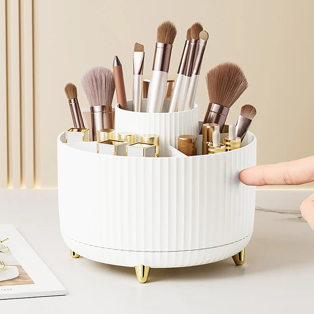 360° Rotating Makeup Organizer — White — supplier view 1