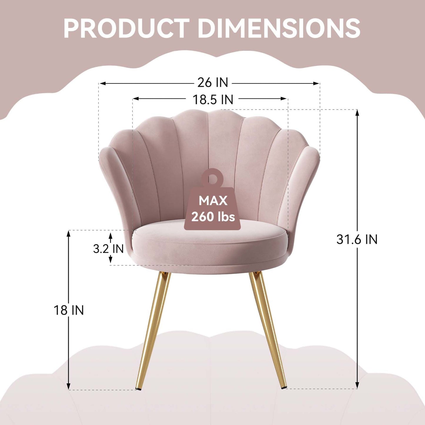 Velvet Mid-Century Accent Chair, Gold (view 25)
