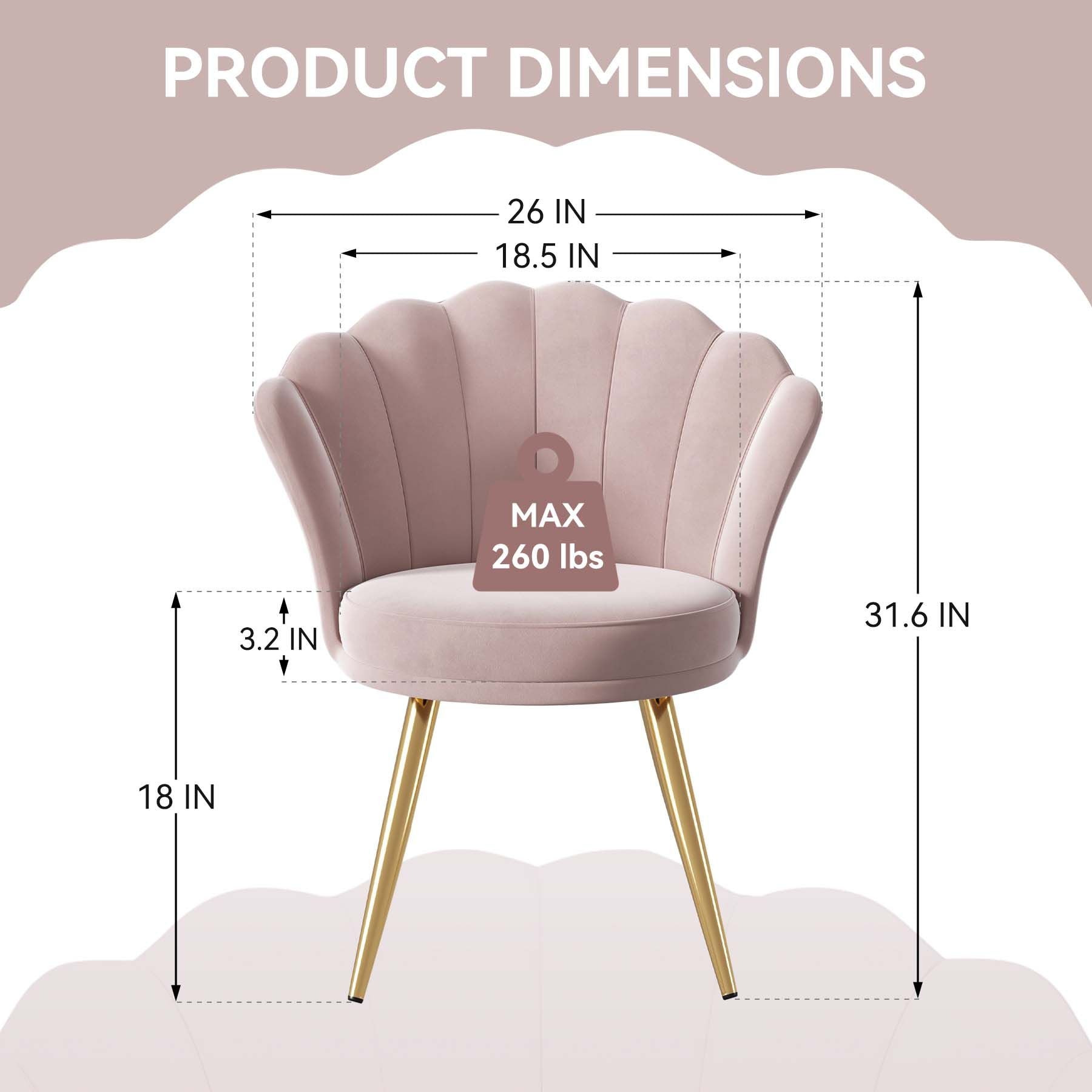 Velvet Mid-Century Accent Chair, Gold (view 25)