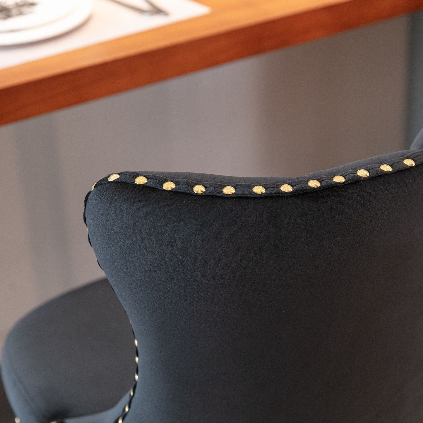 Gold Velvet Swivel Bar Stools, Tufted, Adjustable (view 26)
