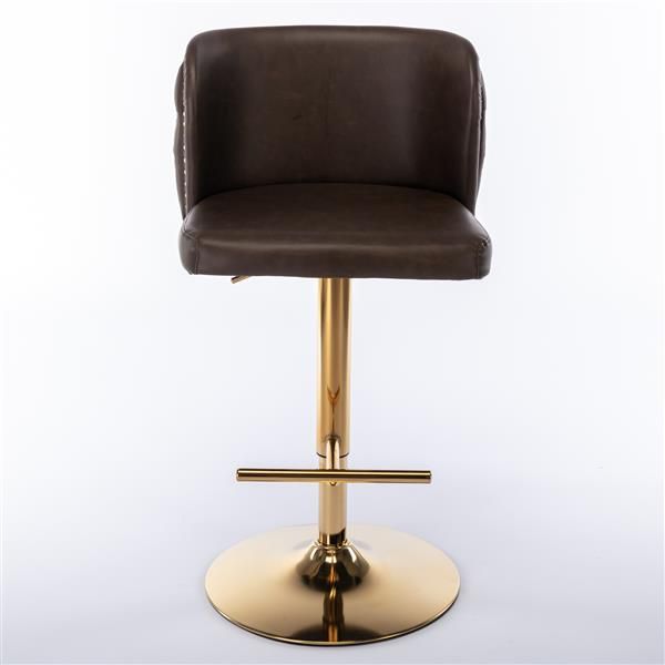 Wood & Metal Swivel Bar Stools, Brown, Set of 2, 18" Wide (view 2)