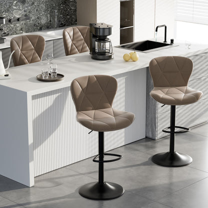 Faux Leather Swivel Bar Stools, Set of 2, Adjustable Height (view 109)
