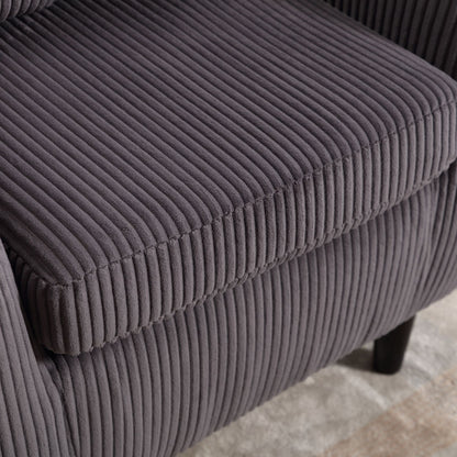 Upholstered 3-Seat Mid-Century Sofa, Black (view 52)