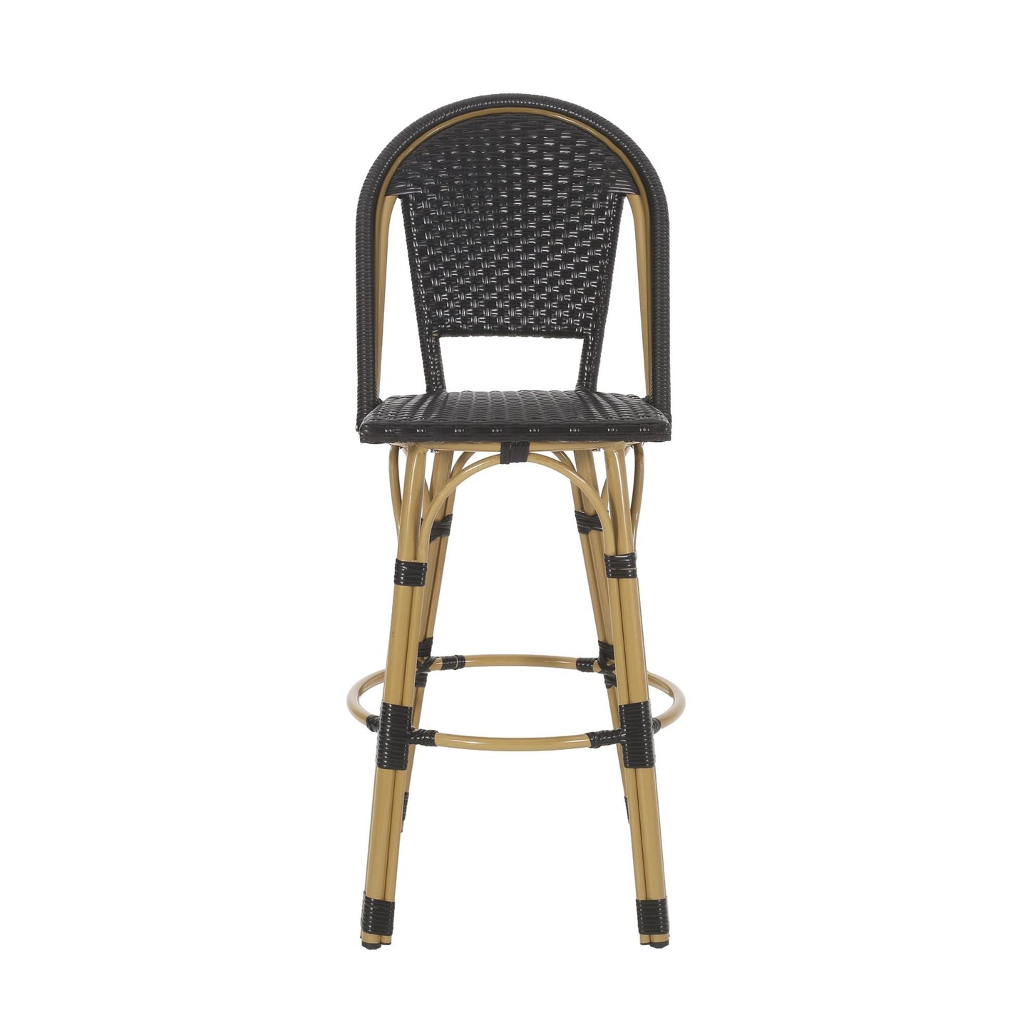 Rattan Swivel Bar Stools, Black, Set of 2, 19.75" Wide (view 6)
