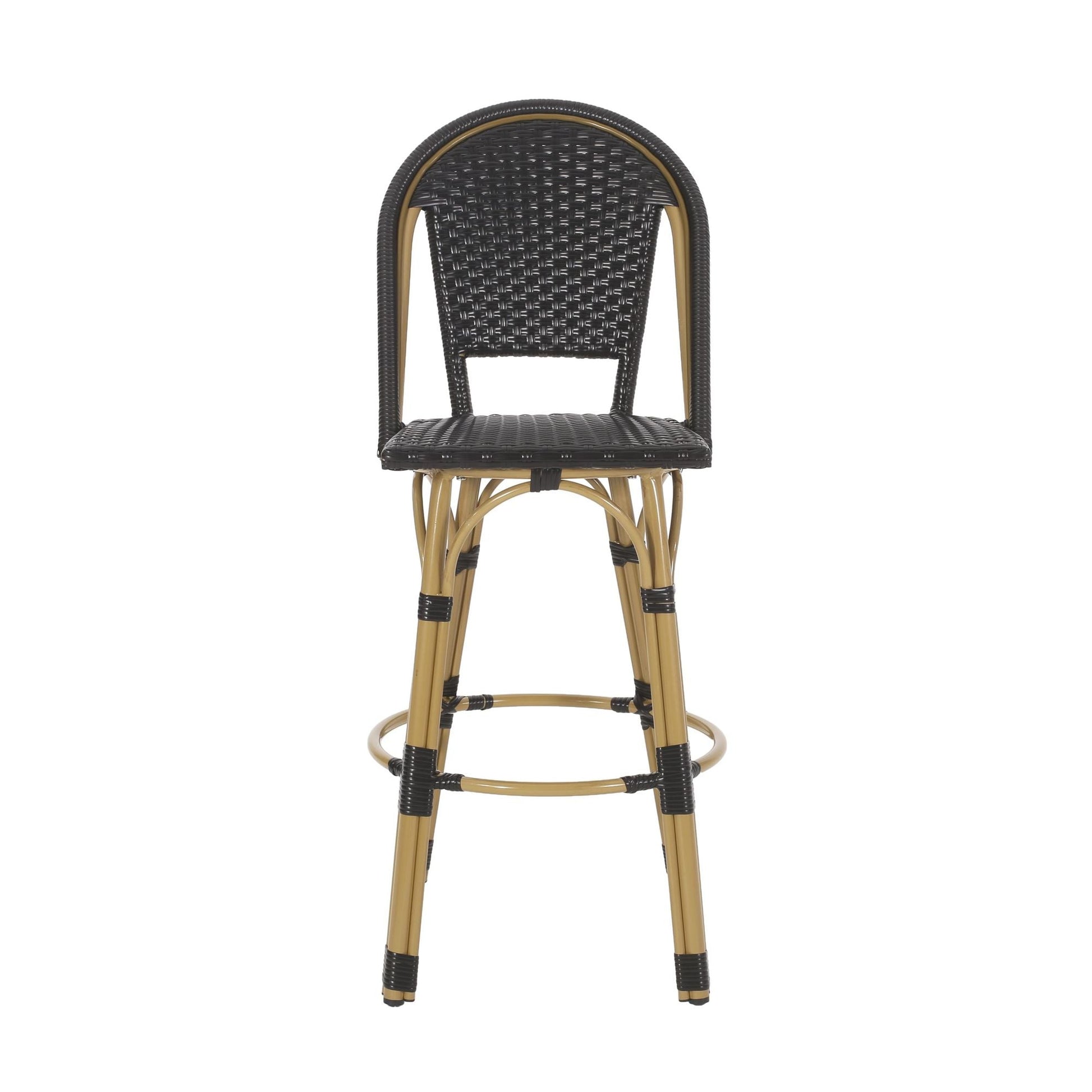 Rattan Swivel Bar Stools, Black, Set of 2, 19.75" Wide (view 6)