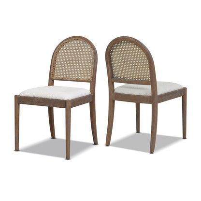 Boucle Mid-Century Dining Chairs, Set of 2, White (view 6)