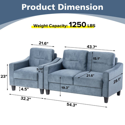 Solid Wood Mid-Century Sectional Sofa, Gray, Compact (view 13)