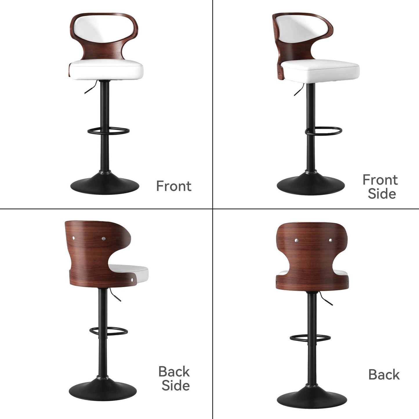 Faux Leather Swivel Bar Stools, Set of 2, Bentwood (view 45)