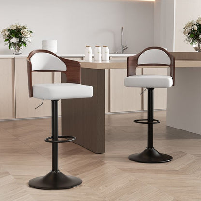 Faux Leather Swivel Bar Stools, Set of 2, 18" Wide (view 70)