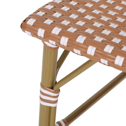 Rattan Swivel Bar Stools, White, Set of 2 (view 13)