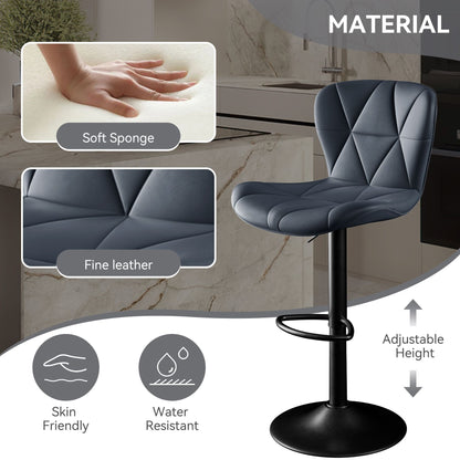 Faux Leather Swivel Bar Stools, Set of 2, Adjustable Height (view 86)