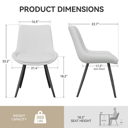 Leather Mid-Century Dining Chairs, Set of 2, 20" Wide (view 51)