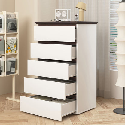 5-Drawer Mid-Century Dresser, White, 60" Wide (view 5)
