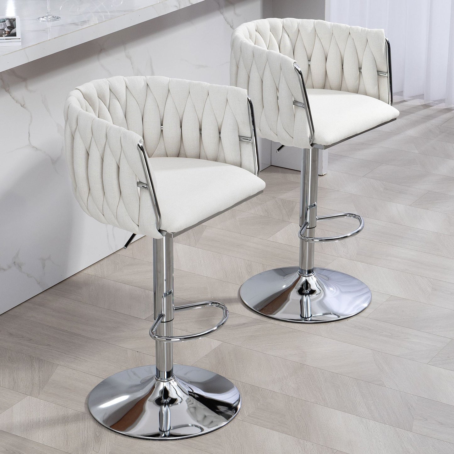 Metal Mid-Century Accent Chair, White (view 6)