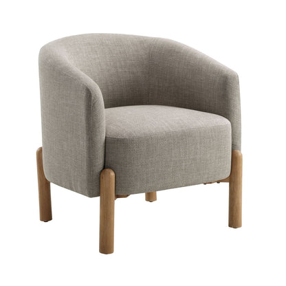 Solid Wood Mid-Century Accent Chair, Taupe, 27.5" Wide (view 3)