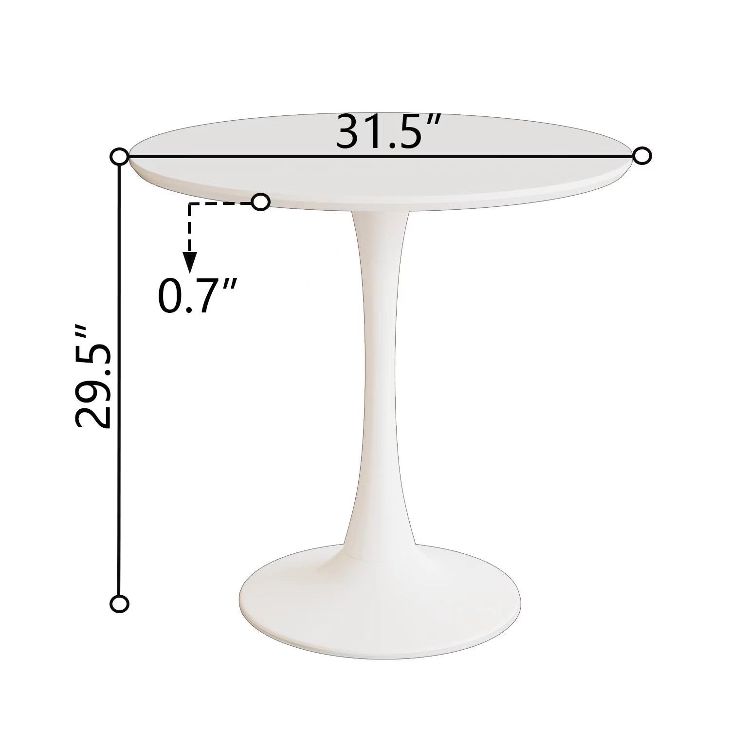 Wood Mid-Century Coffee Table, 42", White (view 20)
