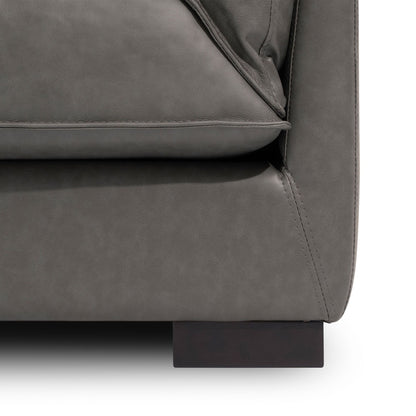 Leather 3-Seat Mid-Century Sofa, Red, 84" Wide (view 7)
