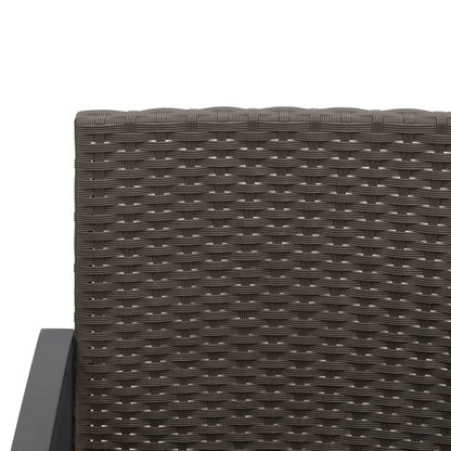 Patio Dining Chairs 2-Piece Black PP Rattan (view 6)