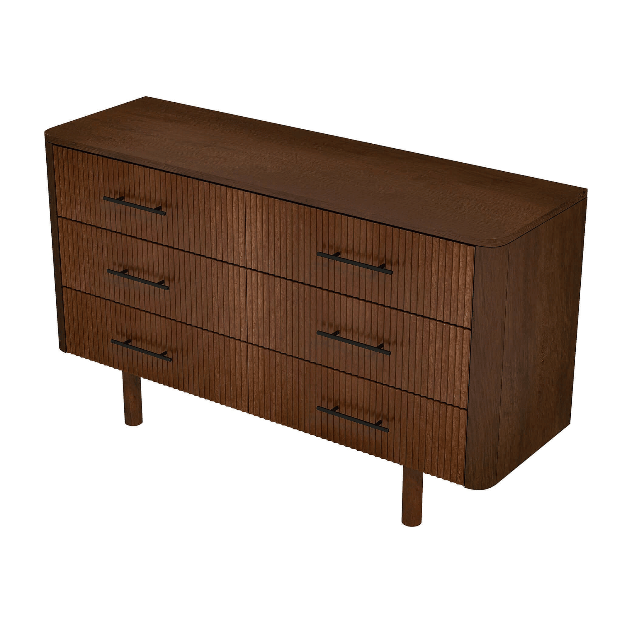 Logan Walnut Dresser – 6 Spacious Drawers