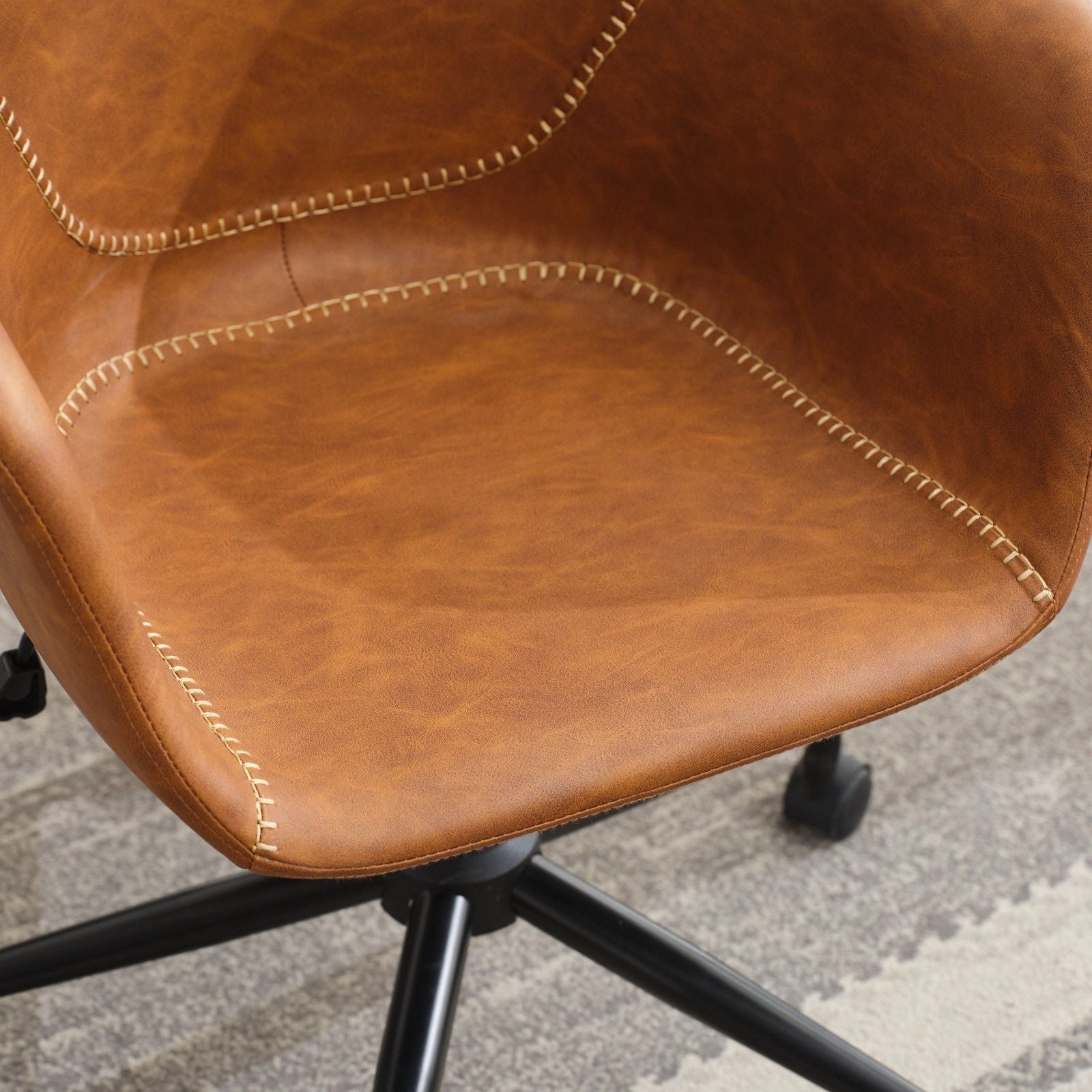 Faux Leather Mid-Century Accent Chair (view 27)