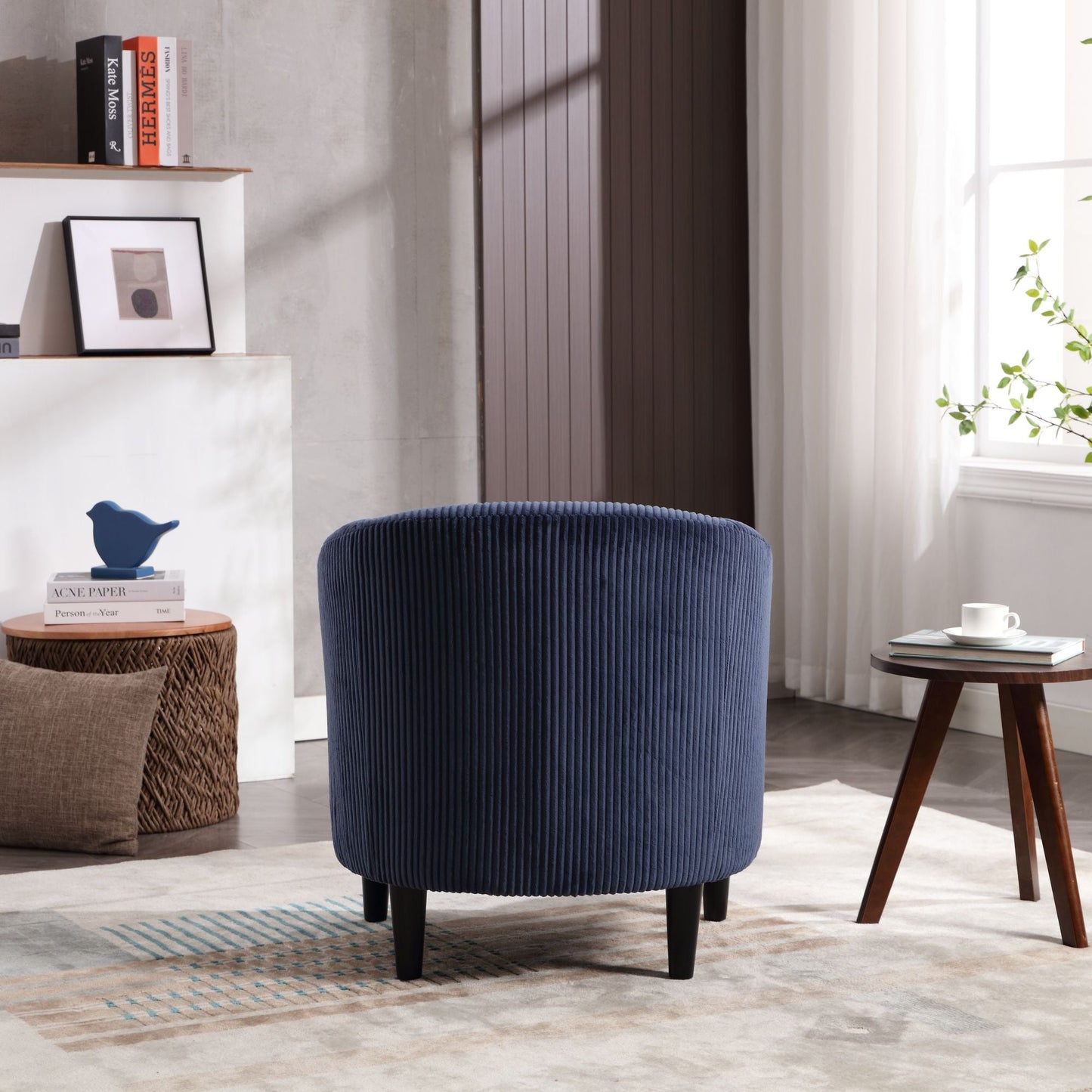 Upholstered 3-Seat Mid-Century Sofa, Black (view 40)