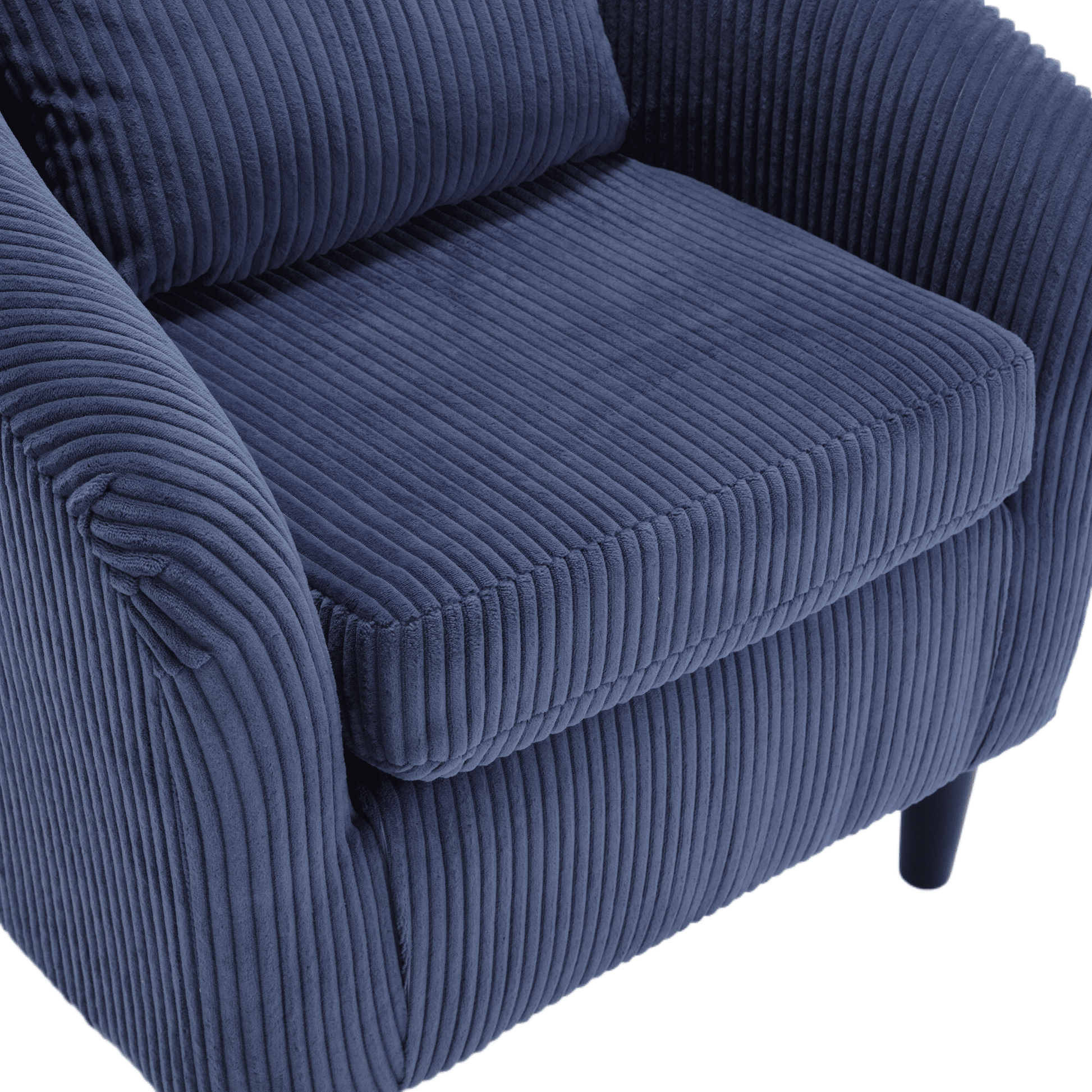 Upholstered 3-Seat Mid-Century Sofa, Black (view 44)
