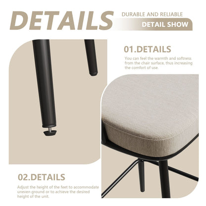 360-Degree Swivel Bar Chairs, Cushioned, Metal Legs, Set of 2 (view 17)