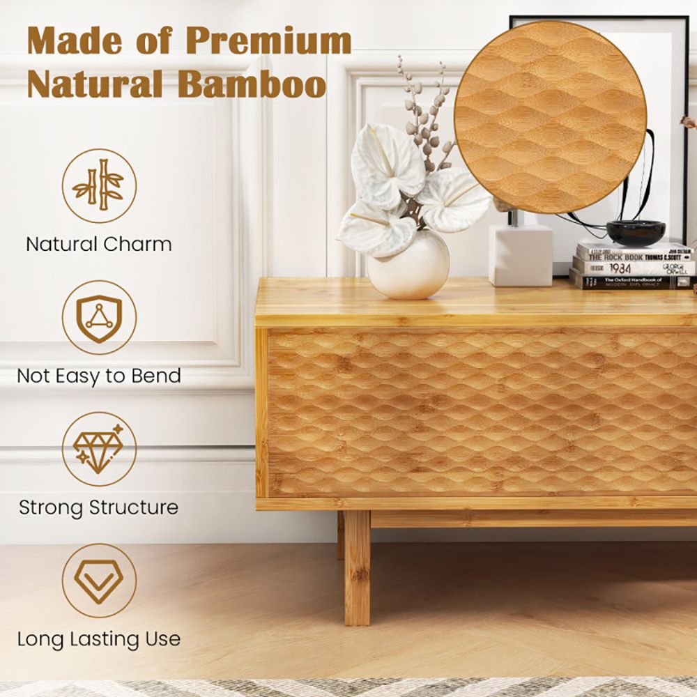 63" TV Mid-Century TV Stand, Natural (view 8)
