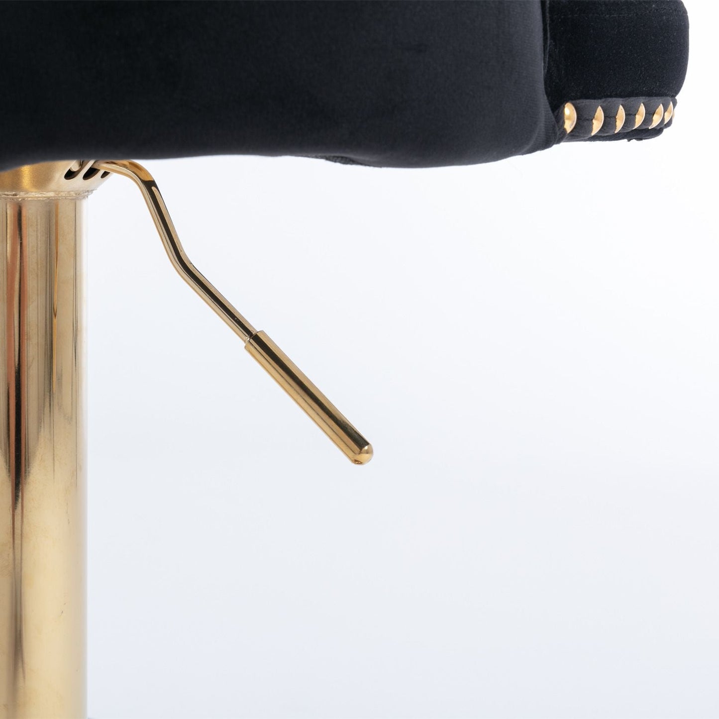 Gold Velvet Swivel Bar Stools, Tufted, Adjustable (view 28)