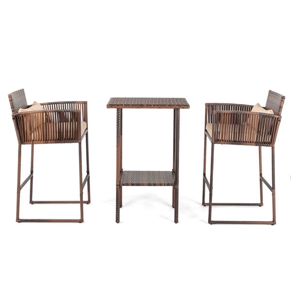 Rattan Swivel Bar Stools, Beige (view 17)