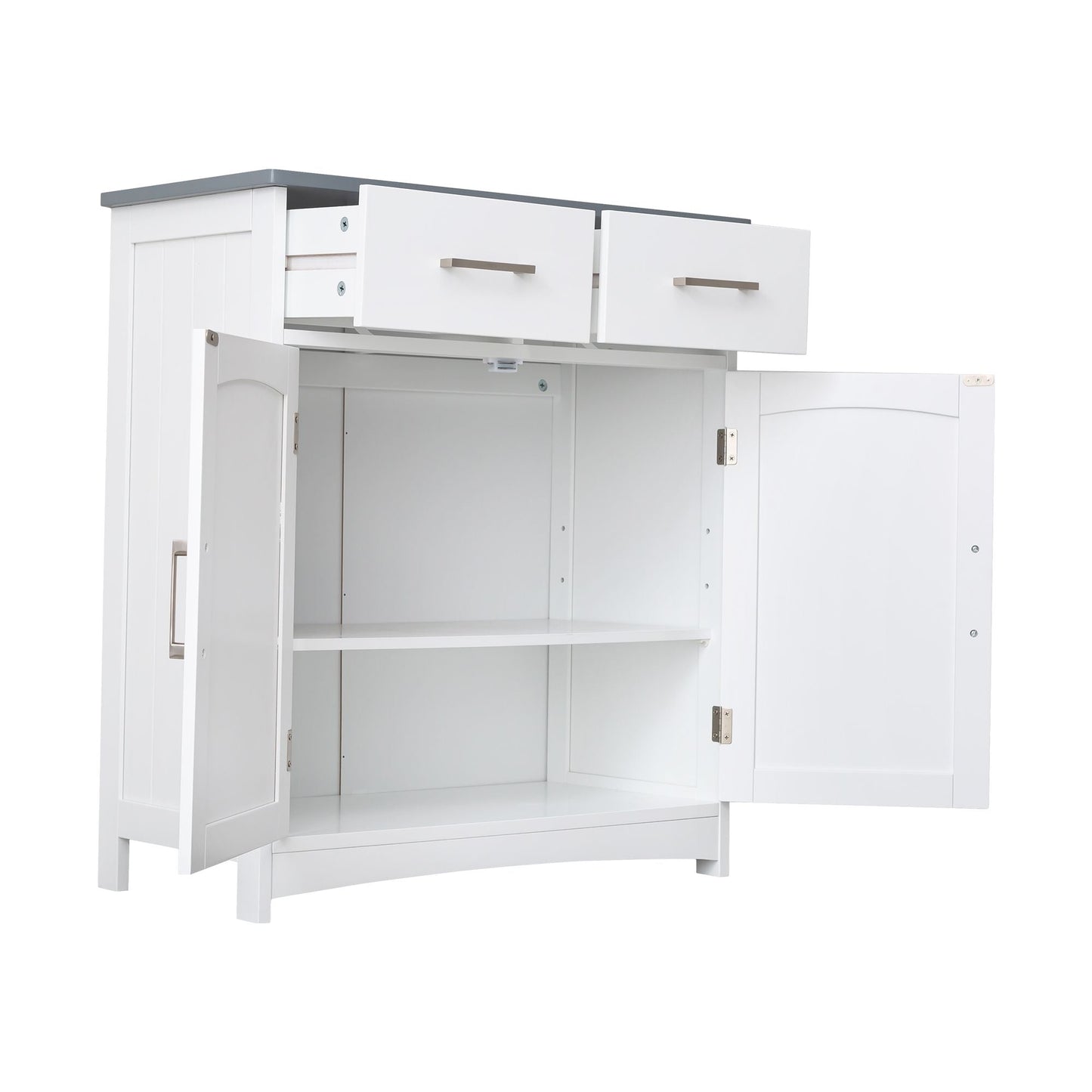 Mid-Century Cabinet, White&Gray (view 3)