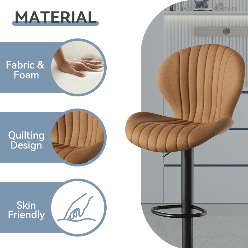 Faux Leather Swivel Bar Stools, Set of 2, High Back (view 27)
