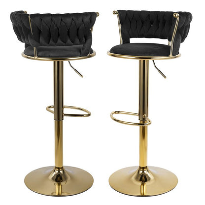 Velvet Swivel Bar Stools, Set of 2, Gold (view 65)