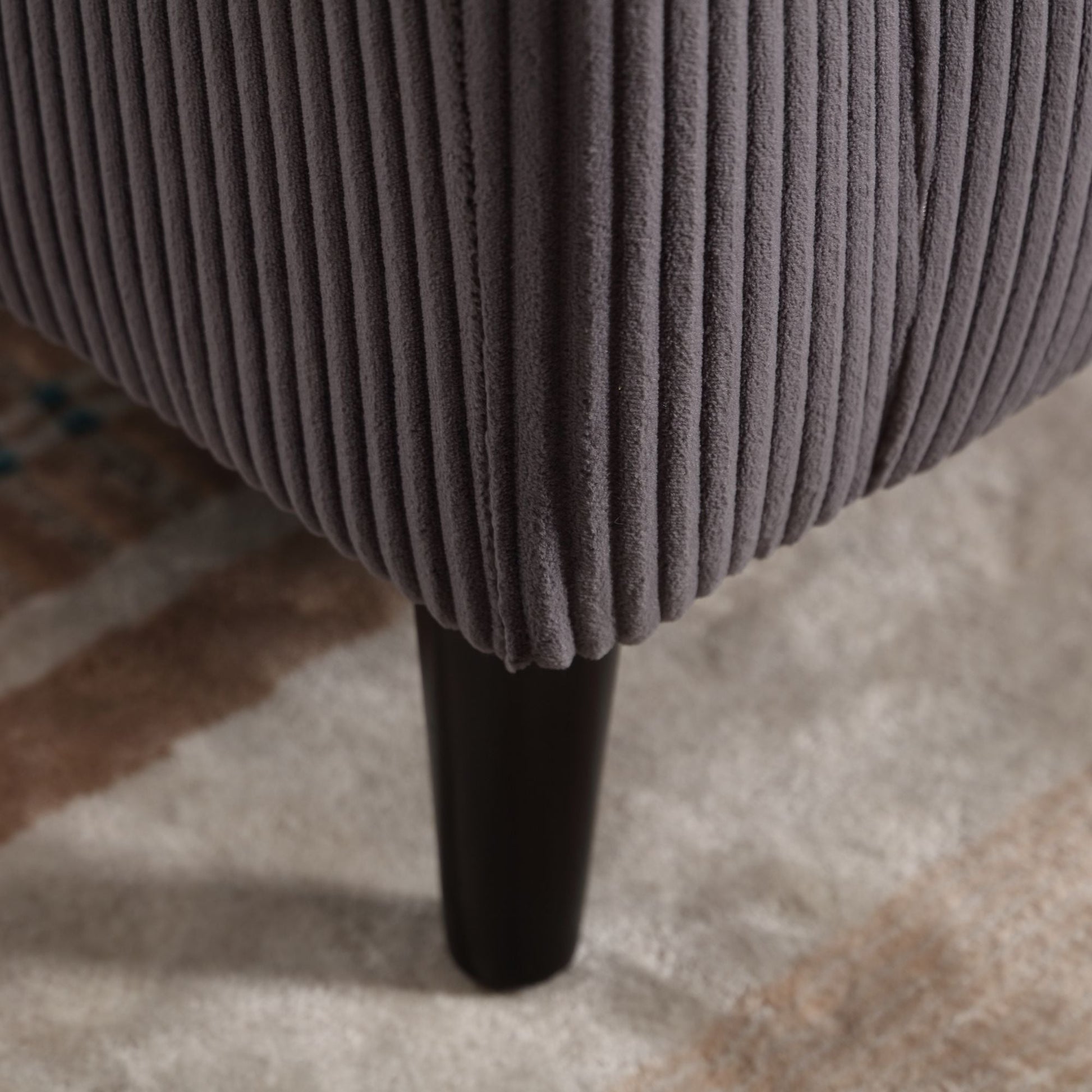 Upholstered 3-Seat Mid-Century Sofa, Beige (view 53)