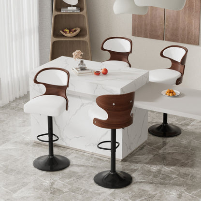 Faux Leather Swivel Bar Stools, Set of 2, Bentwood (view 41)