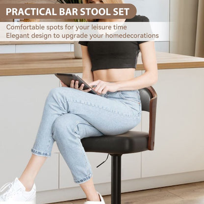 Faux Leather Swivel Bar Stools, Set of 2, 18" Wide (view 3)