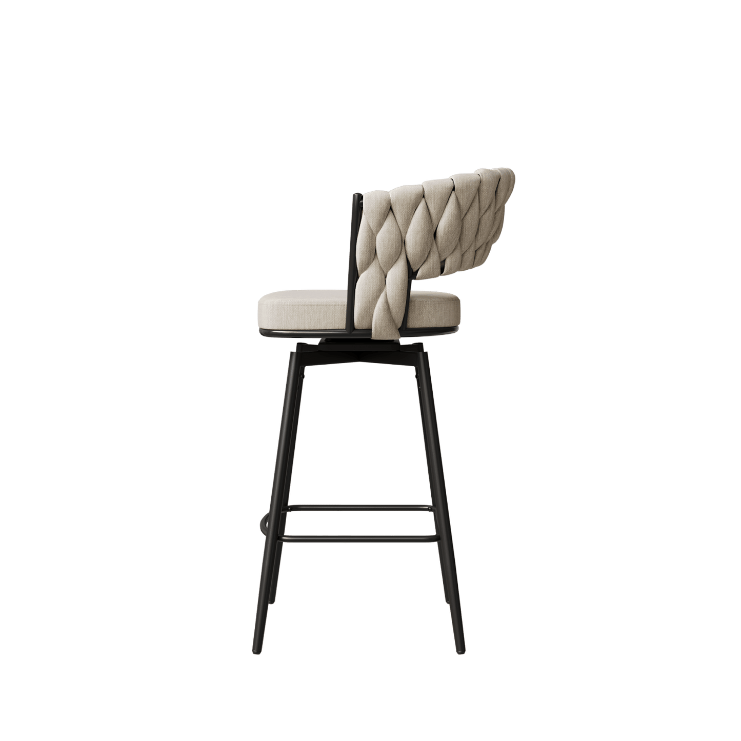 360-Degree Swivel Bar Chairs, Cushioned, Metal Legs, Set of 2 (view 9)