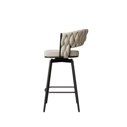 360-Degree Swivel Bar Chairs, Cushioned, Metal Legs, Set of 2 (view 9)
