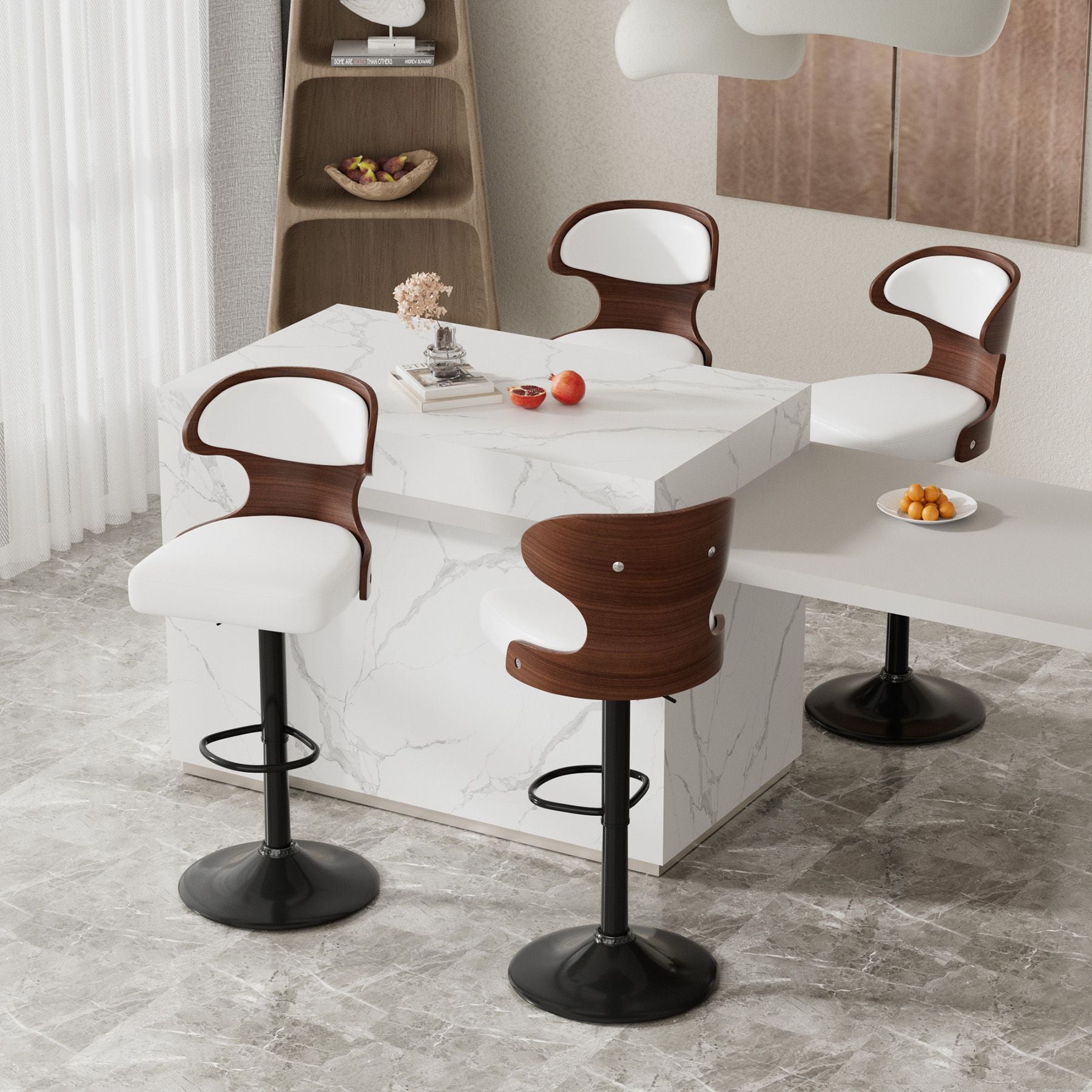 Faux Leather Swivel Bar Stools, Set of 2, 40" Tall (view 88)